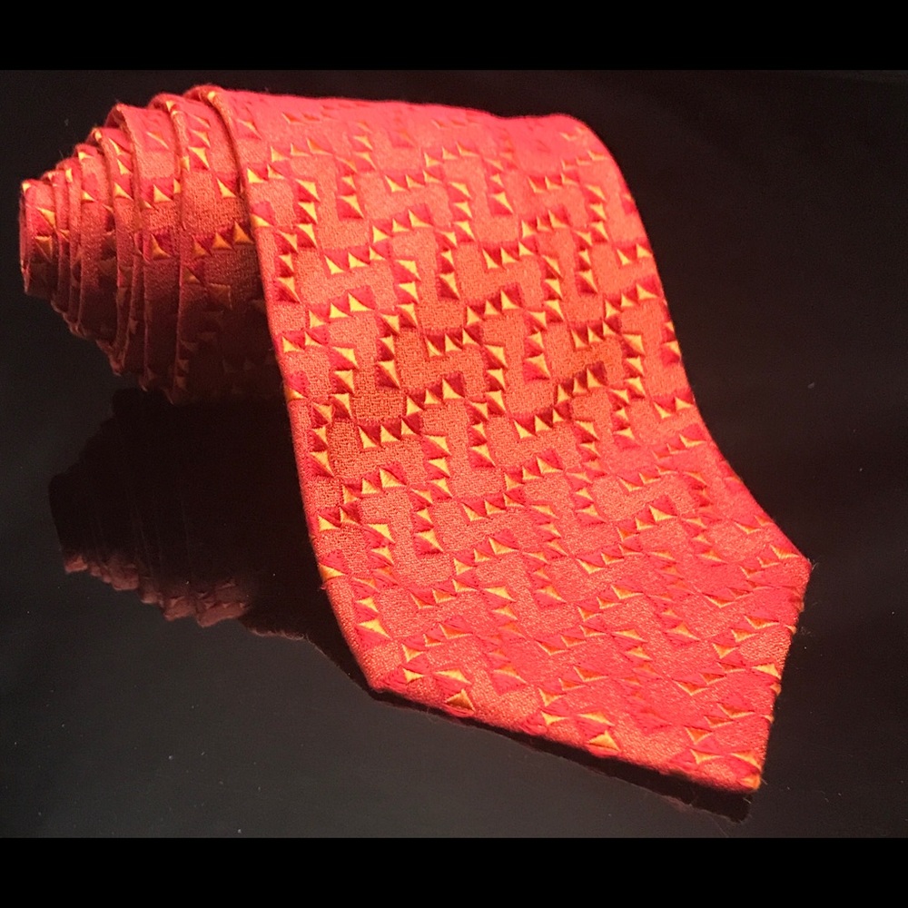 Men's Dormeuil Red 100% Silk Neck tie Paris