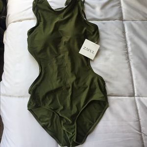 One piece padded with strappy back