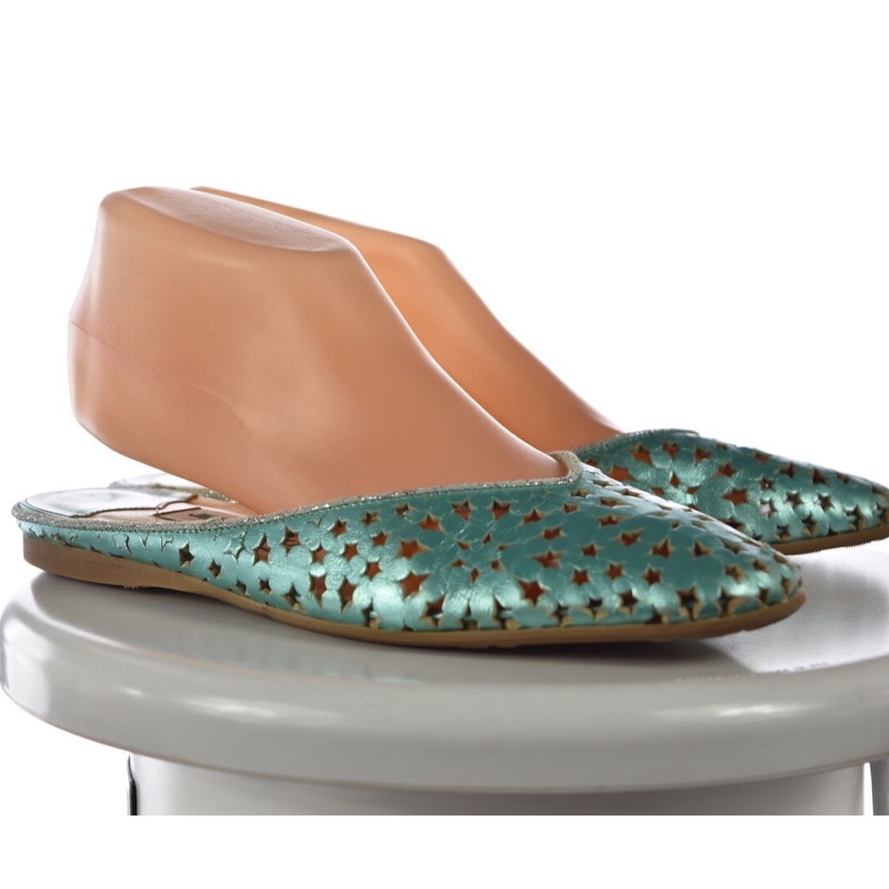 Jimmy Choo Metallic Flat Mules sz39