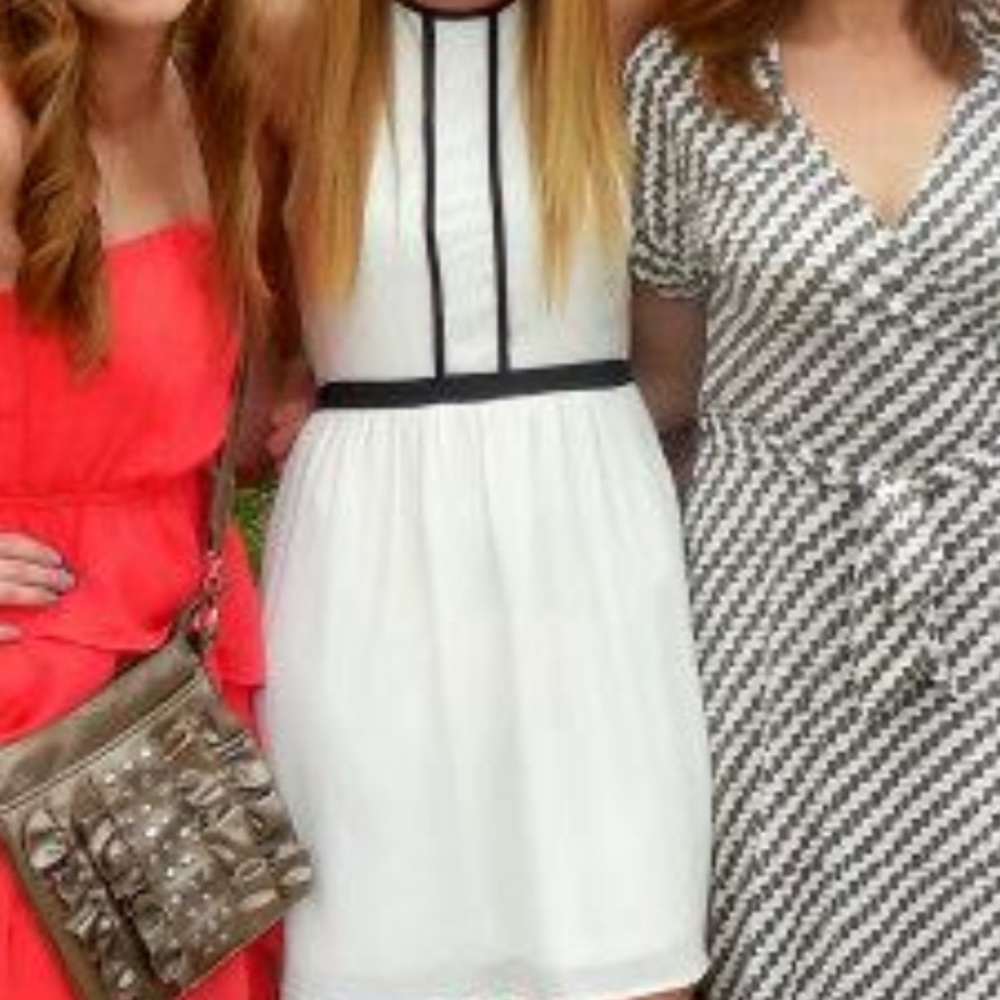 White dress with black detail