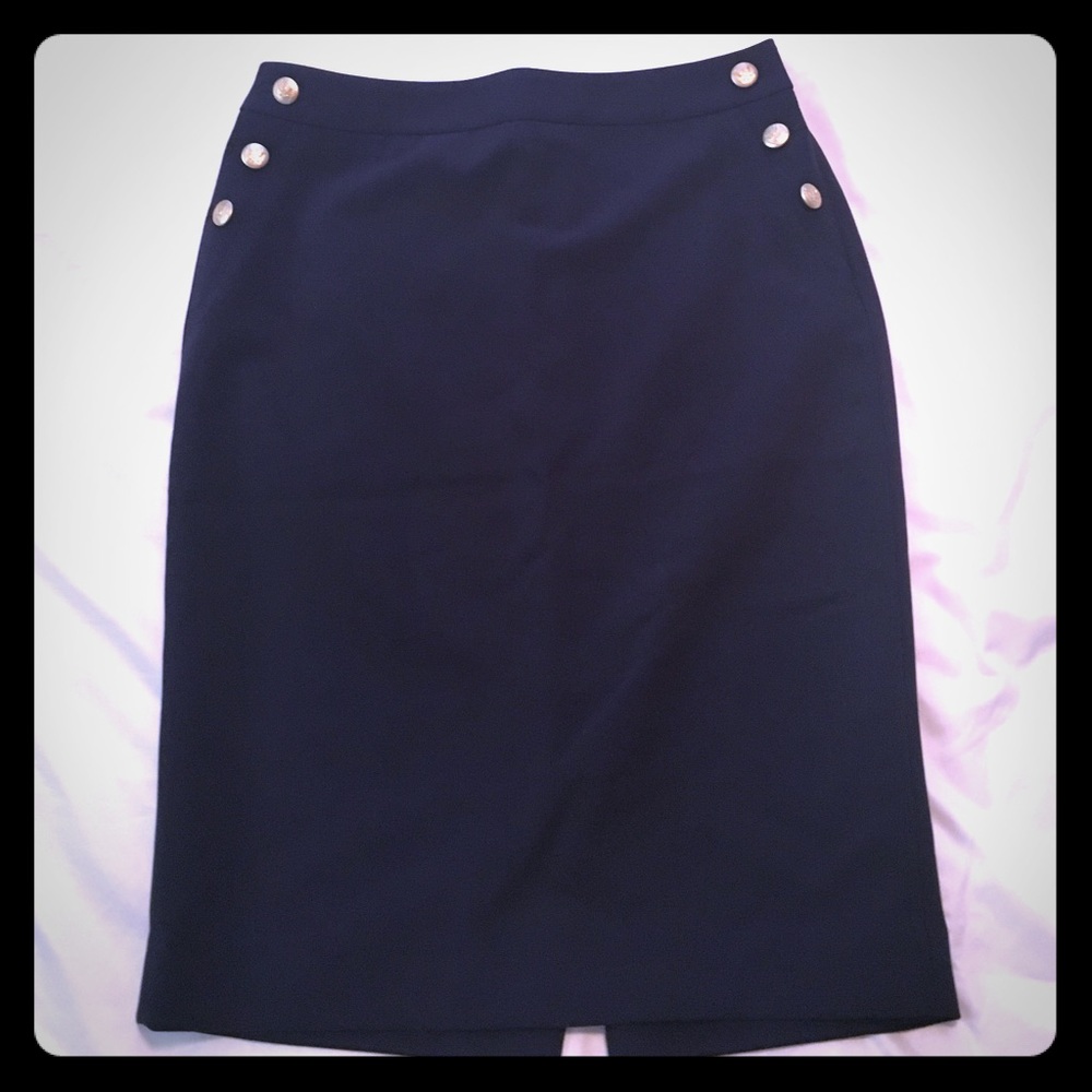 Navy blue pencil skirt
