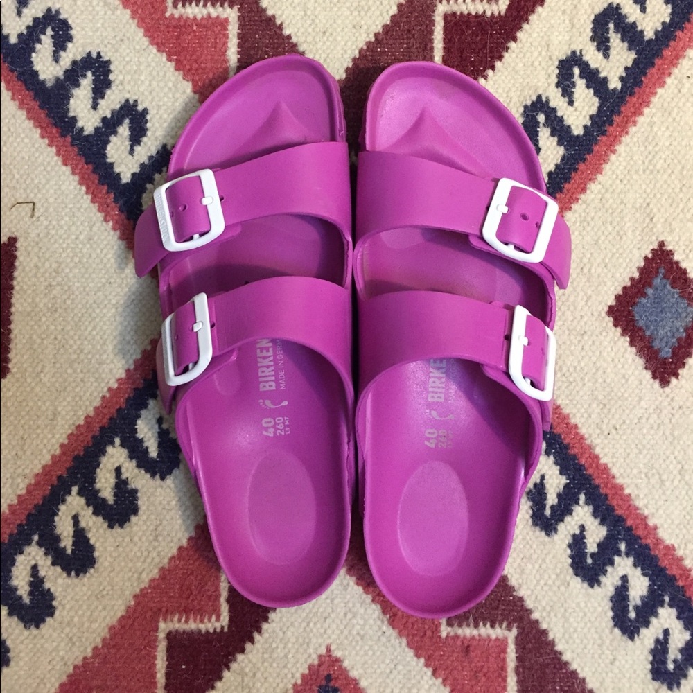 Rubber Birkenstock bright pink sz10/40