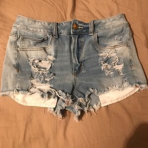 American Eagle Distressed Hi-Rise shorts