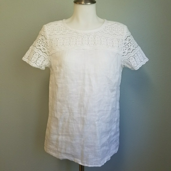 J. Crew Factory Tops - J. Crew Linen & Lace Top