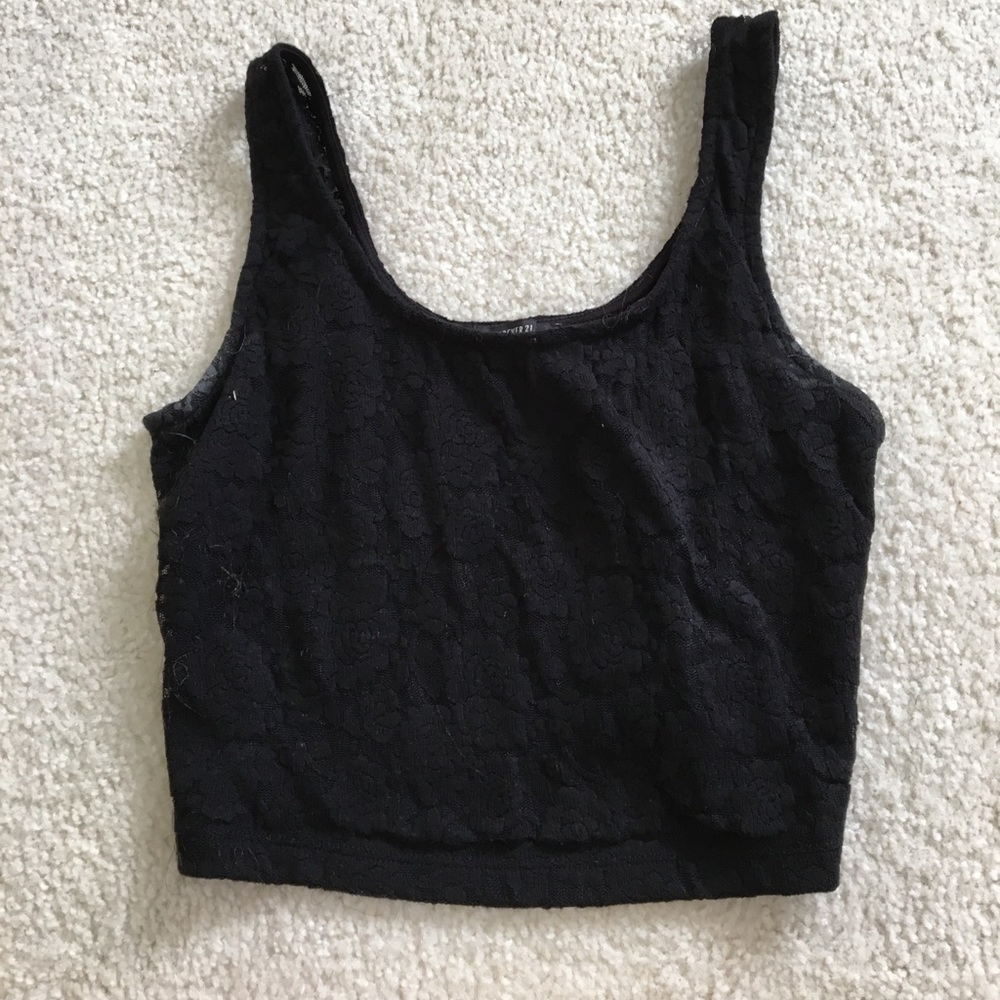 Black Lace Crop Top