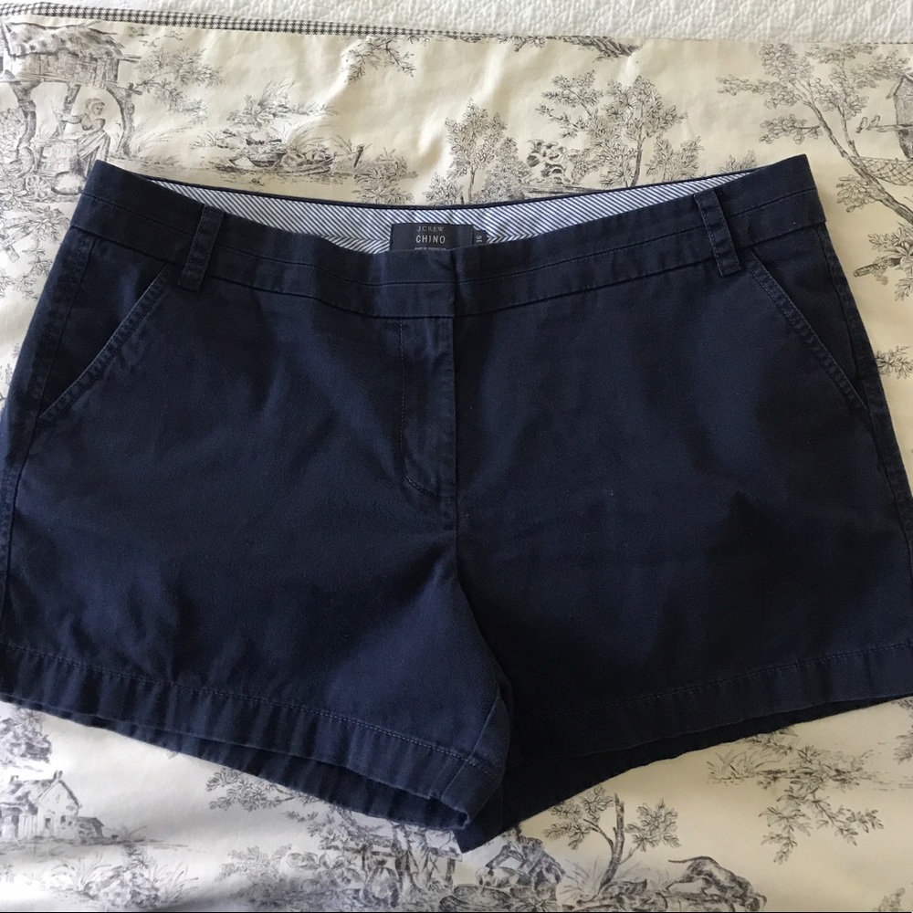 Navy J. Crew Navy Chino Shorts 3"