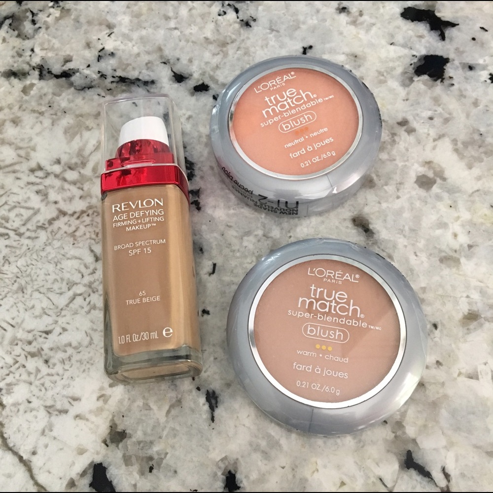 Revlon Foundation & L'Oreal TrueMatch Blush Bundle