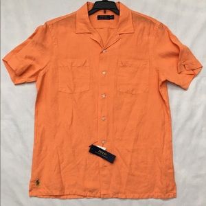Polo Ralph Lauren Linen/Silk CAMP Shirt Button