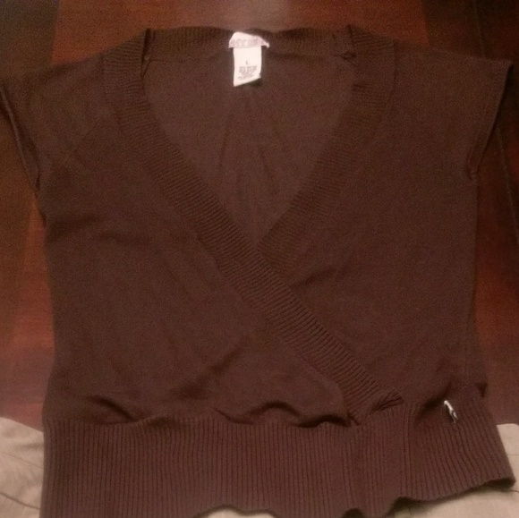 Chocolate deep v knit sweater vest - Picture 2 of 5