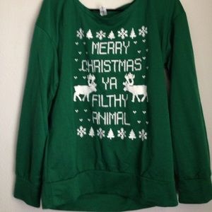 "merry christmas ya filthy animal" sweater