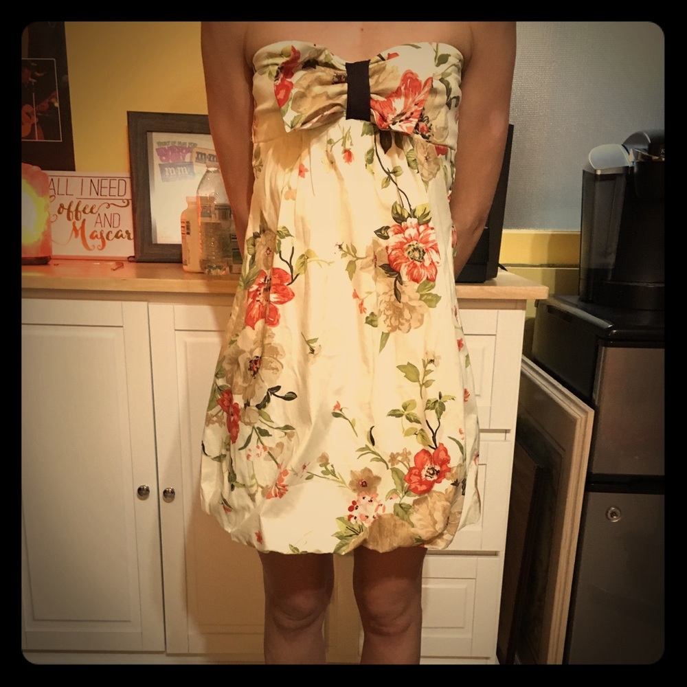 Strapless floral dress