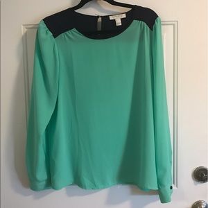 Teal & Navy Forever 21 blouse