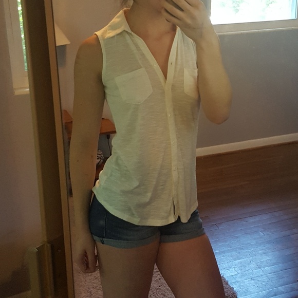 Faded Glory Tops - Cream Blouse