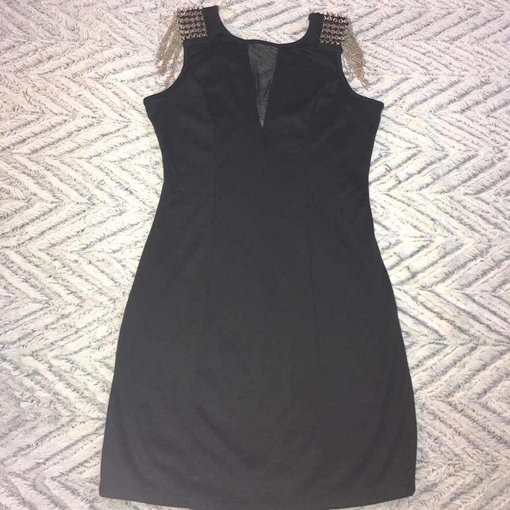 Studded Shoulder Dress