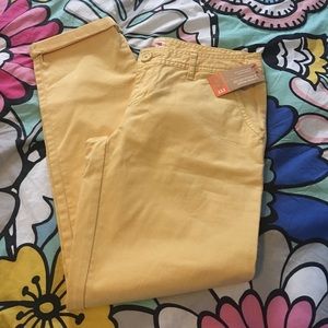 NWT yellow women's size 1 ankle pants