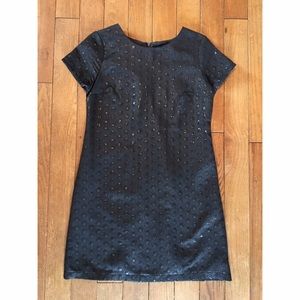 Black polka dotted 60s style mini dress