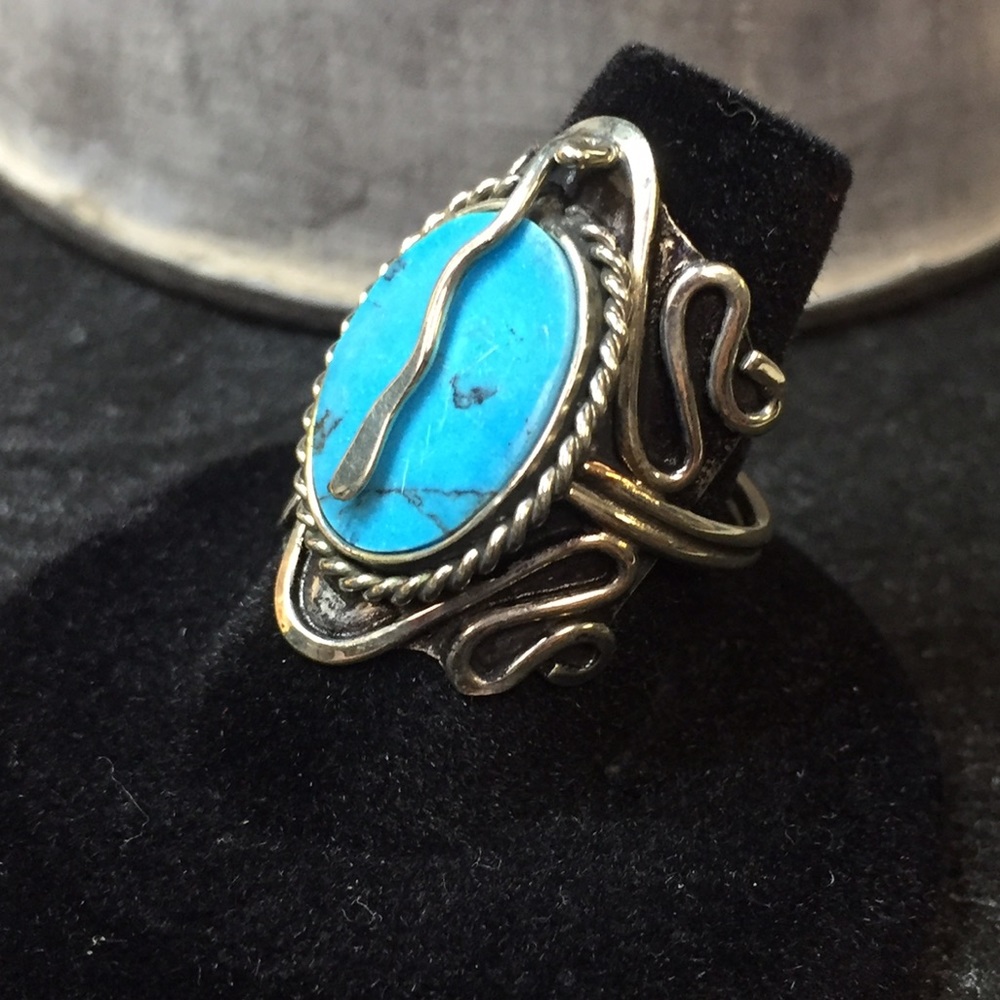 Artisan Ring with Natural Turquoise Stone