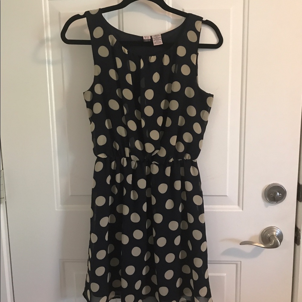 Navy polka dot dress