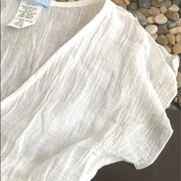 Anthropologie White Smocked Butterfly SS Midriff Crop Top XS/S NWT Cottagecore - Picture 7 of 7