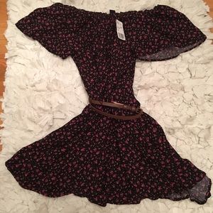 Beautiful off the shoulder dress with belt