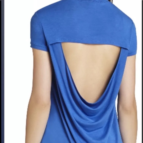 NWT BCBG MAXAZRIA Top Drape Sexy Open Back In Blue - Picture 1 of 4
