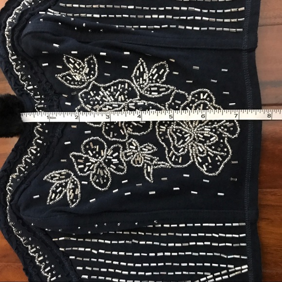 Abercrombie & Fitch Beaded Flow Navy Blue Crop Top - Picture 5 of 6