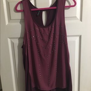 Burgundy studded tank