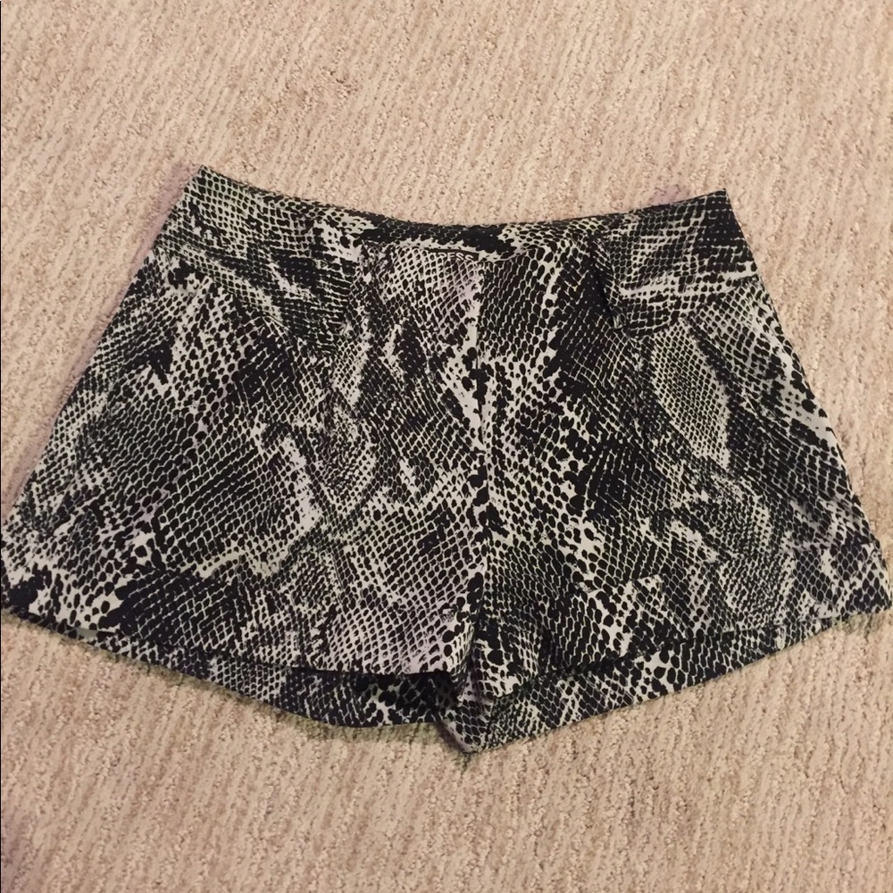 Express snake skin patterned shorts