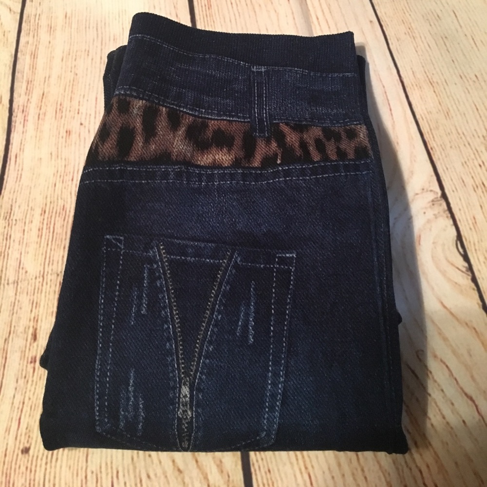 Denim printed leggings