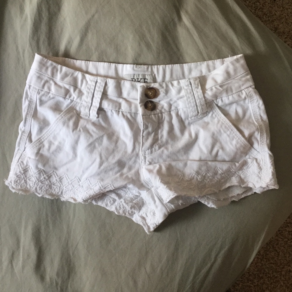 White Scalloped Shorts