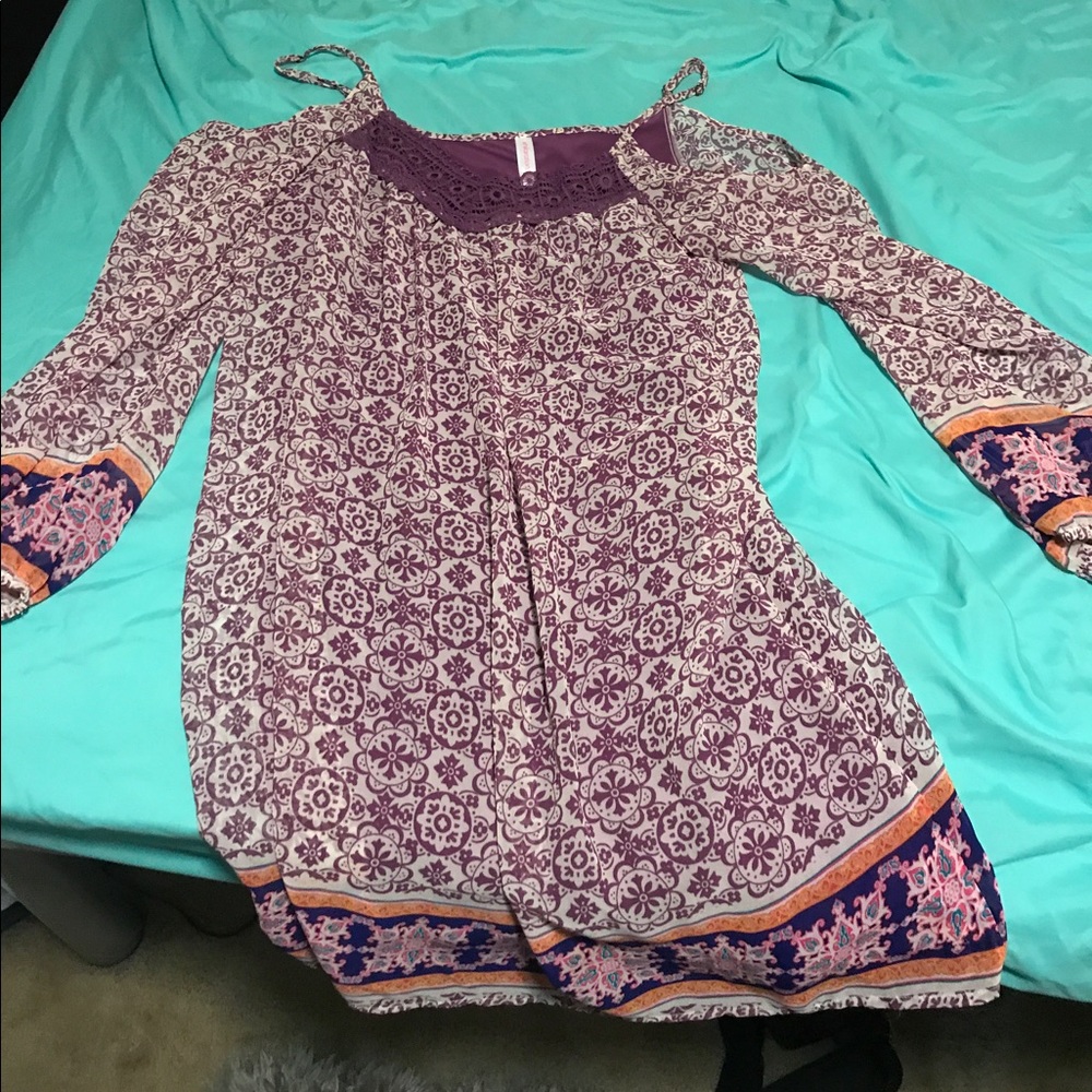 Off the shoulder multicolored dress
