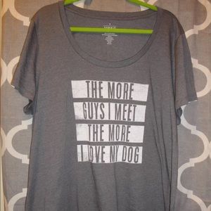 EUC Torrid gray tee The more guys I meet size 3x