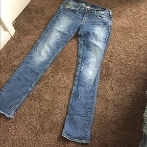 Silver distressed jeans