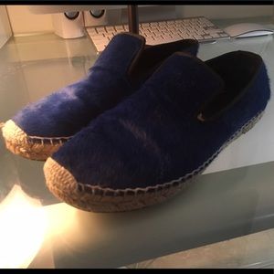 CÉLINE Blue Ponyhair Espadrille Flats