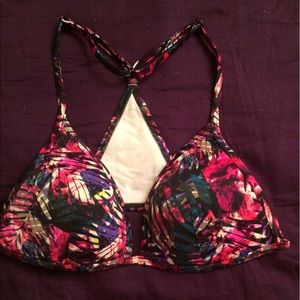 Tropical printed bikini top