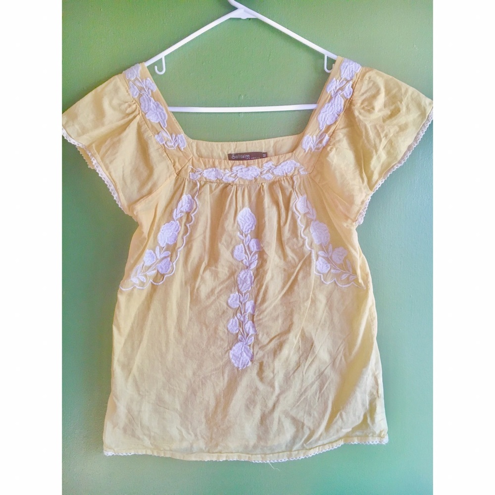 Anthropologie yellow top