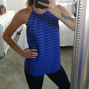 J.Crew blue and black striped tank top sz 6 Small