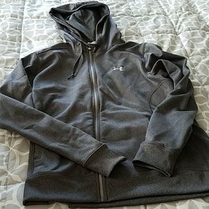 Large under armour gray zip up hoodie