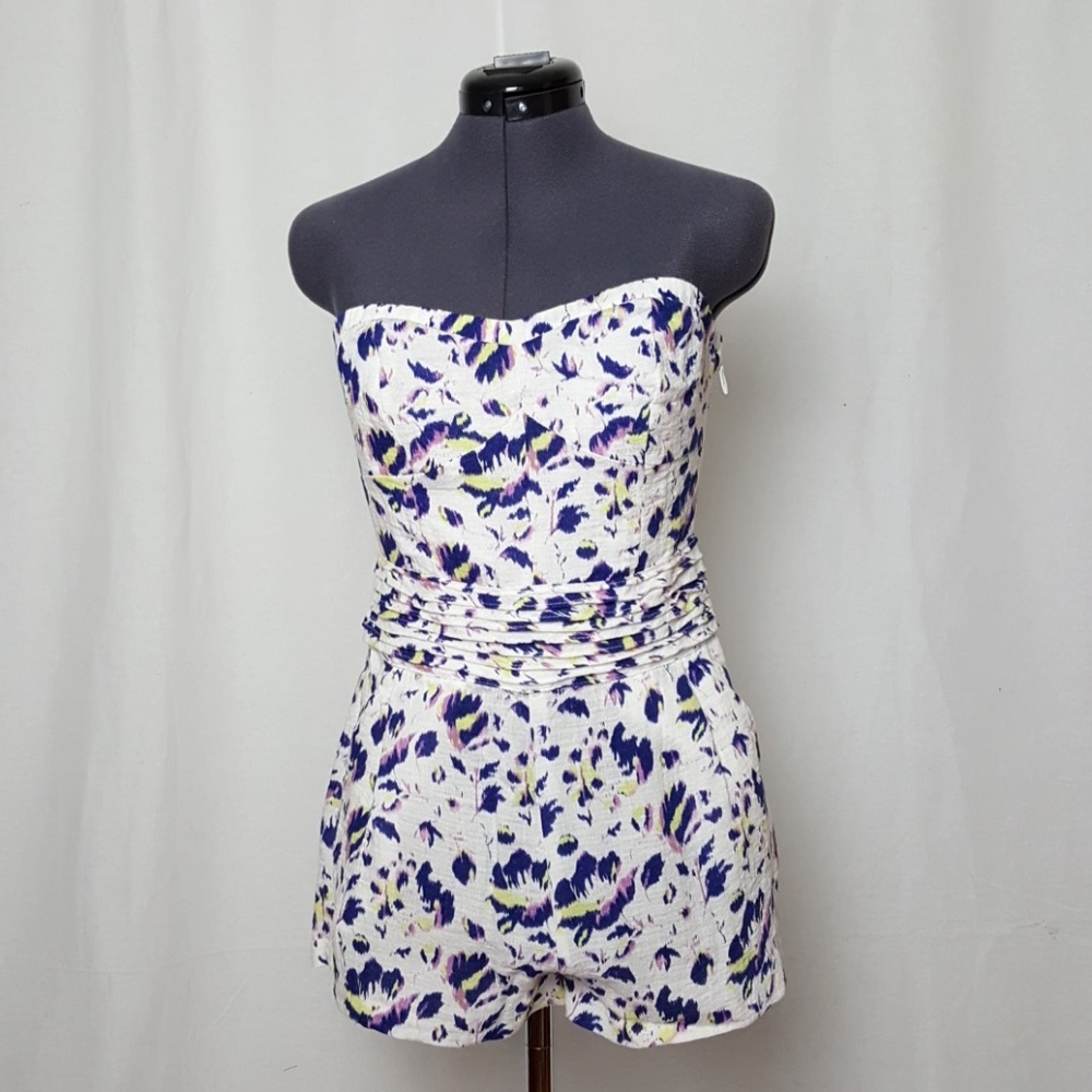 Kimchi Blue Dress Strapless Pockets Buttons sz 4