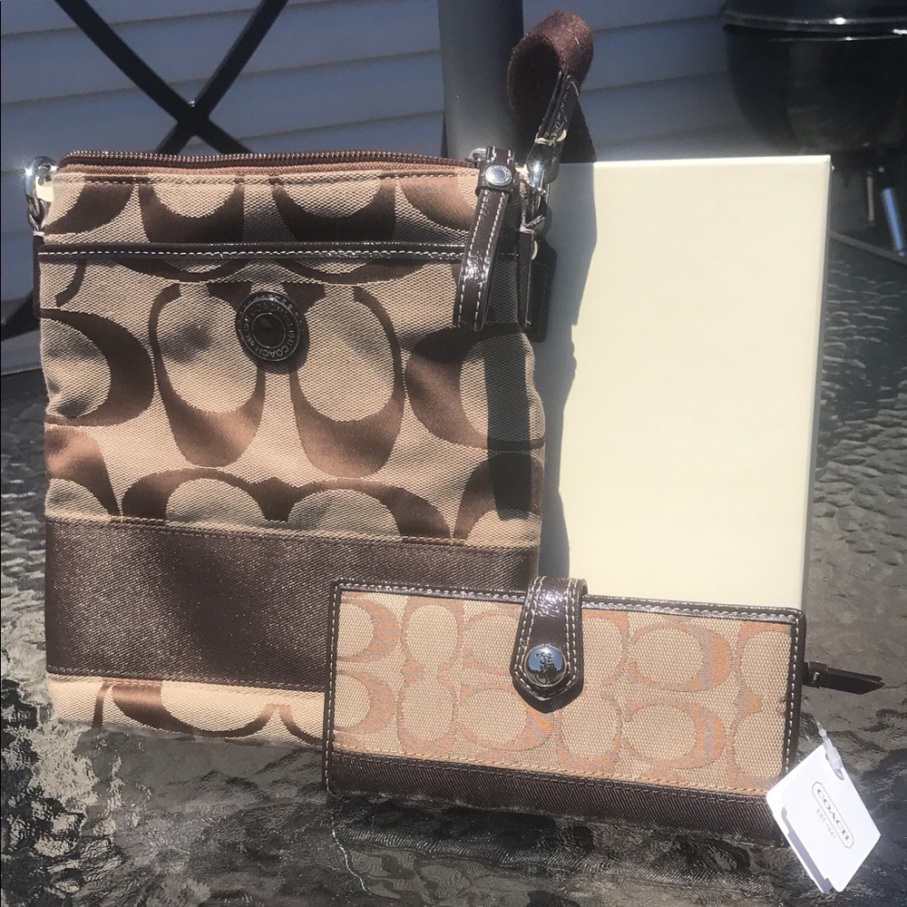 CoachSatchel and matching Slim Wallet. Never worn!