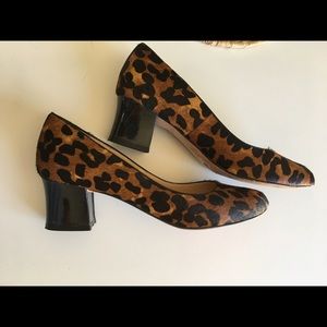 Cole Haan  printed leopard cowhide pumps
