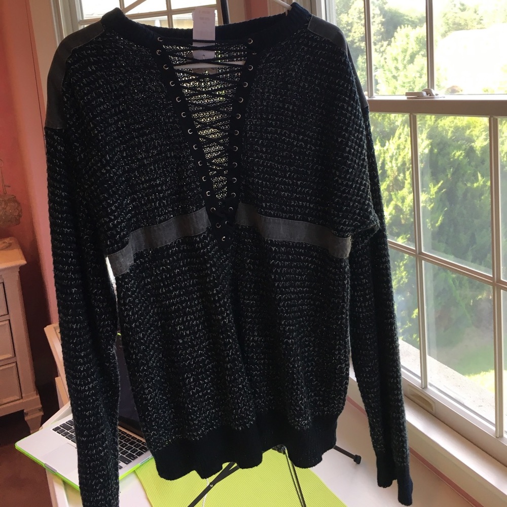 Over sized LF lace up sweater