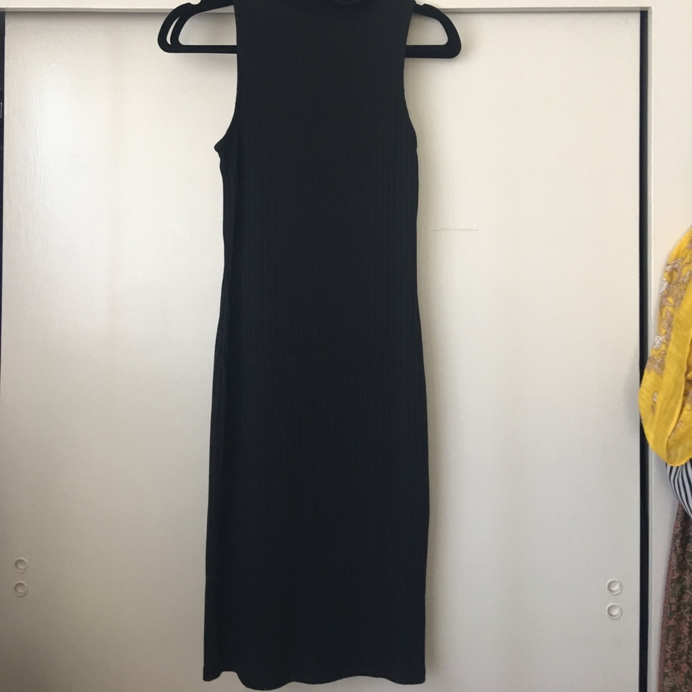 Mock neck dress. Tight fitting