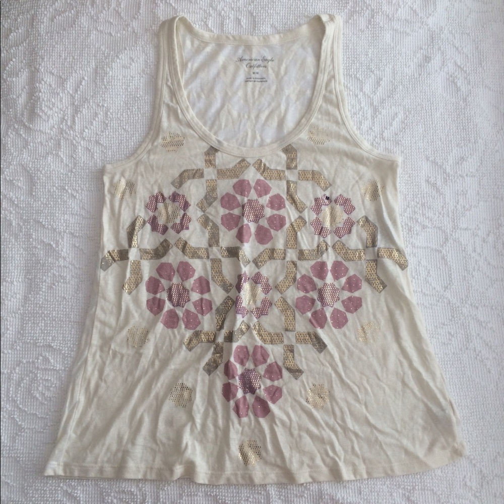 NWT American Eagle AE Flowy & Flowery Tank Top M