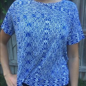 Old Navy BRAND NEW Vibrant Blue Aztec Flowy Top