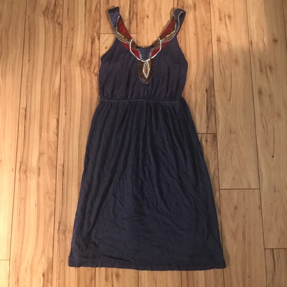 Beaded v neck dress