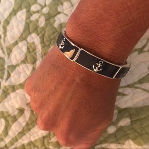 Silver and Blue Anchor Bracelet