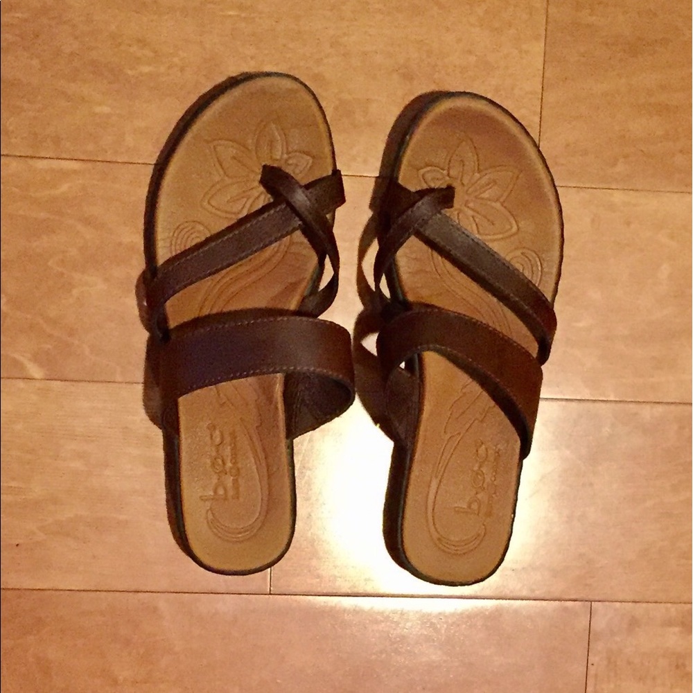 Born b.o.c. Brown Leather Sandals, Size 8