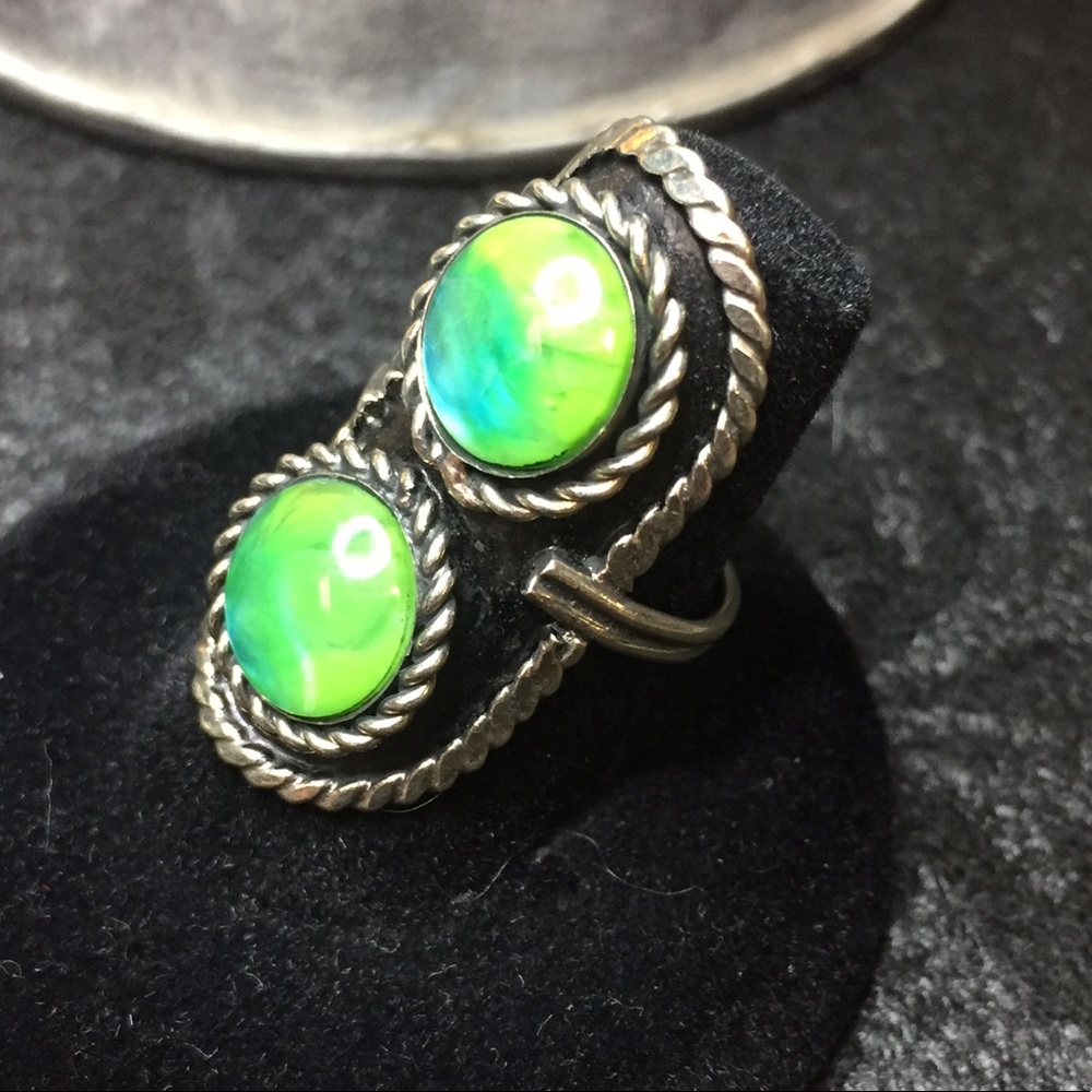 Artisan Ring with Natural Green Tiger's Eye Stone
