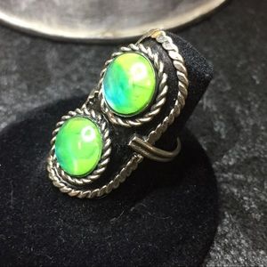 Artisan Ring with Natural Green Tiger's Eye Stone